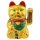 Lucky cat made of ceramic eyes closed maneki neko waving cat 17cm gold