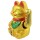 Lucky cat made of ceramic eyes closed maneki neko waving cat 17cm gold