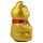 Lucky cat made of ceramic eyes closed maneki neko waving cat 17cm gold