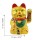 Lucky cat made of ceramic eyes closed maneki neko waving cat 17cm gold