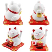Glückskatze Maneki-neko Talisman Solar 7,5cm Winkekatze Lucky cat
