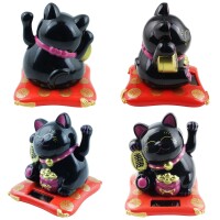 Glückskatze Maneki-neko Talisman Solar 7,5cm Winkekatze Lucky cat