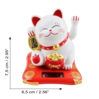 Glückskatze Maneki-neko Talisman Solar 7,5cm Winkekatze Lucky cat