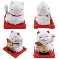Lucky cat Mini Maneki-neko medal solar 5cm waving cat