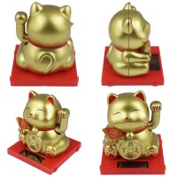Lucky cat Mini Maneki-neko medal solar 5cm waving cat