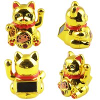 Lucky cat Mini Maneki-neko protection shield solar 5cm waving cat