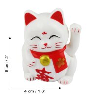 Lucky cat Mini Maneki-neko well-being solar 5cm waving cat