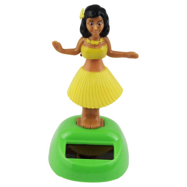 Wobble figure Hula yellow woman solar hawaiian hula girl dancing