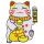Patch lucky cat Maneki Neko white gold embroidered patch