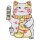 Patch lucky cat Maneki Neko white gold embroidered patch