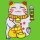 Patch lucky cat Maneki Neko white gold embroidered patch