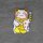 Patch lucky cat Maneki Neko white gold embroidered patch