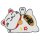 Patch lucky cat Maneki Neko lying down white embroidered patch