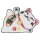 Patch lucky cat Maneki Neko lying down white embroidered patch