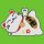 Patch lucky cat Maneki Neko lying down white embroidered patch