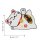 Patch lucky cat Maneki Neko lying down white embroidered patch