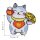 Patch lucky cat Maneki Neko white blue embroidered patch