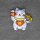 Patch lucky cat Maneki Neko white blue embroidered patch