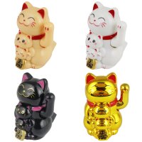 Lucky cat Mini Maneki-neko family solar 5cm waving cat