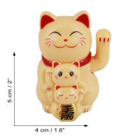 Lucky cat Mini Maneki-neko family solar 5cm waving cat