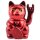 Glückskatze Angry Cat Maneki-neko Rocker Zeichen metallic rot Solar 10cm Winkekatze Lucky cat