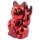 Glückskatze Angry Cat Maneki-neko Rocker Zeichen metallic rot Solar 10cm Winkekatze Lucky cat