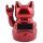 Glückskatze Angry Cat Maneki-neko Rocker Zeichen metallic rot Solar 10cm Winkekatze Lucky cat