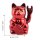 Glückskatze Angry Cat Maneki-neko Rocker Zeichen metallic rot Solar 10cm Winkekatze Lucky cat