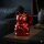 Lucky cat Angry Cat Maneki-neko rocker emblem statement metallic red solar 10cm waving cat