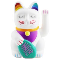 Lucky cat Angry Cat Maneki-neko rainbow 15cm waving cat