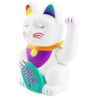 Lucky cat Angry Cat Maneki-neko rainbow 15cm waving cat