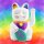 Glückskatze Angry Cat Maneki-neko Regenbogen Rainbow 15cm Winkekatze Lucky cat