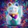 Glückskatze Angry Cat Maneki-neko Regenbogen Rainbow 15cm Winkekatze Lucky cat