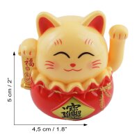 Lucky cat Mini Maneki-neko in bag solar 5cm waving cat