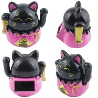 Lucky cat Mini Maneki-neko in bag solar 5cm waving cat