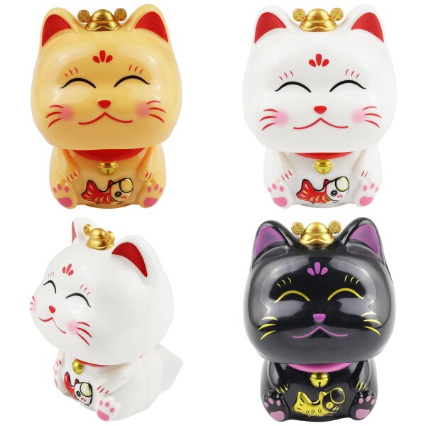 Dashboard wobble figure waving cat Lucky cat Maneki-neko solar figure
