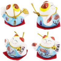 Ceramic Kittens Little Lucky Cats White Set of 5 style 8