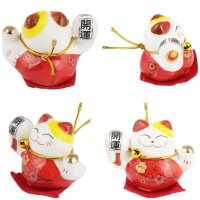 Ceramic Kittens Little Lucky Cats White Set of 5 style 8