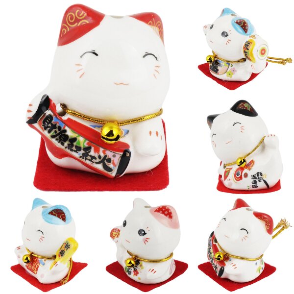 Ceramic Kittens Little Lucky Cats White Set of 5 style 10