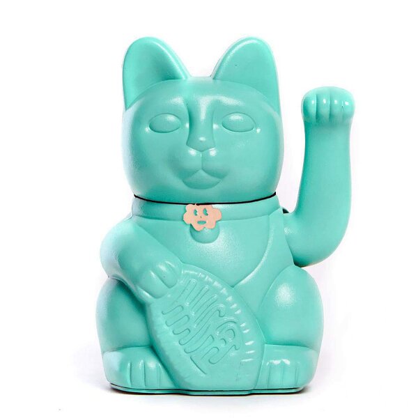 Lucky Cat turquoise Diminuto Cielo 15cm Maneki Neko