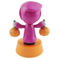 Armaturenbrett Wackelfigur Skelett pink Kürbis Halloween Grusel Solarfigur