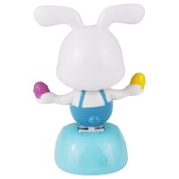 Armaturenbrett Wackelfigur Hase weiß blau Häschen Ostern Solarfigur