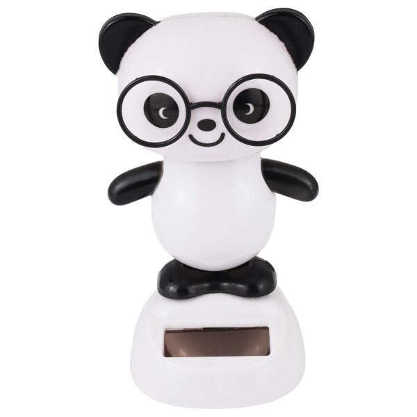 Solar wobble figure panda white black panda bear with glasses solar figure