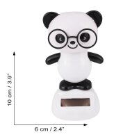 Solar wobble figure panda white black panda bear with glasses solar figure