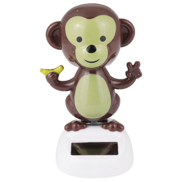 Solar wobble figure monkey brown monkey with banana solar figure