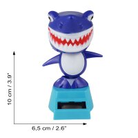 Armaturenbrett Wackelfigur Hai weiß blau Haifisch Raubtier Solarfigur