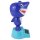Armaturenbrett Wackelfigur Hai weiß blau Haifisch Raubtier Solarfigur