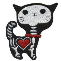 Aufnäher - Katze - Skelett - Patch