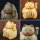 Glückskatze - Maneki-neko - rundliche Winkekatze 10 cm - beige