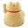 Roundish lucky cat - Maneki Neko - Waving cat - 10 cm - beige